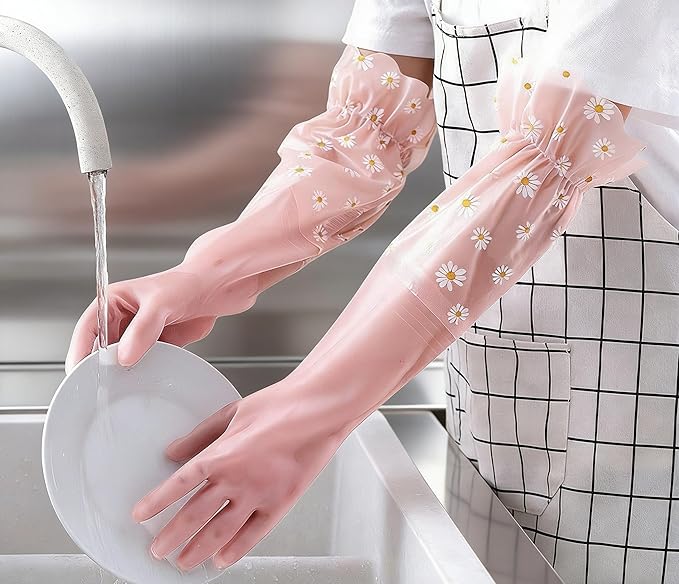 Dishwashing Cleaning Gloves Tear-Resistant Rubber Household Cleaning Gloves by Unknown