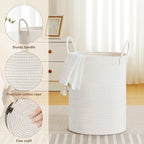 Tall Laundry Basket with Handles, 58L Portable Dirty Clothes Hamper, Boho - Image 3