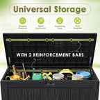Devoko 125 Gallon Outdoor Storage Box, Waterproof Resin Deck Box for Patio Furniture, Lockable Container for Garden Cushions & Pool Supplies (Black, 125 Gallon) - Image 4