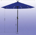 ABCCANOPY Durable Solar Led Patio Umbrellas with 32LED Lights 9FT (Royal Blue) - Image 2