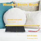 2 Piece Wooden Hand Broom, Dust Brush, Bench Brushes, Soft Bristles, Long - Image 3