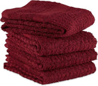 DII Basic Terry Collection Waffle Dishtowel Set, Solid Wine, 4 Piece - Image 3