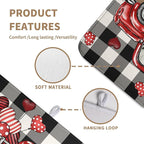 Valentines Dish Drying Mat Valentine Buffalo Plaid Hearts Kitchen Drying Pad - Image 2