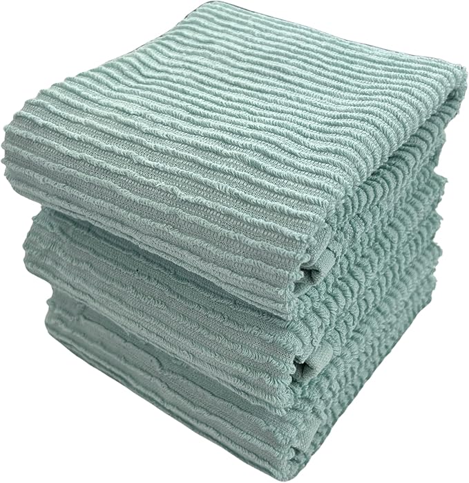 Seafoam Light Sage Aqua Mineral Green Kitchen Hand Dish Towels: Oversized 28" x by SerafinaHome