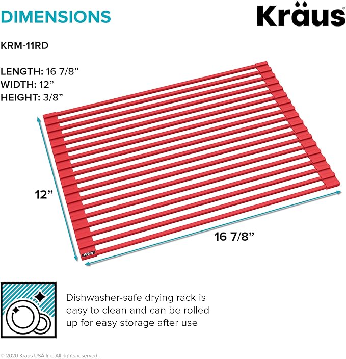 Kraus Multipurpose Workstation Sink Roll-Up Dish Drying Rack, Colander and - Image 5