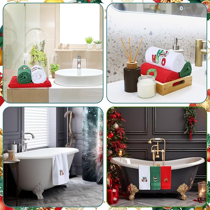 3 Pcs Merry Christmas Hand Towels - Image 6