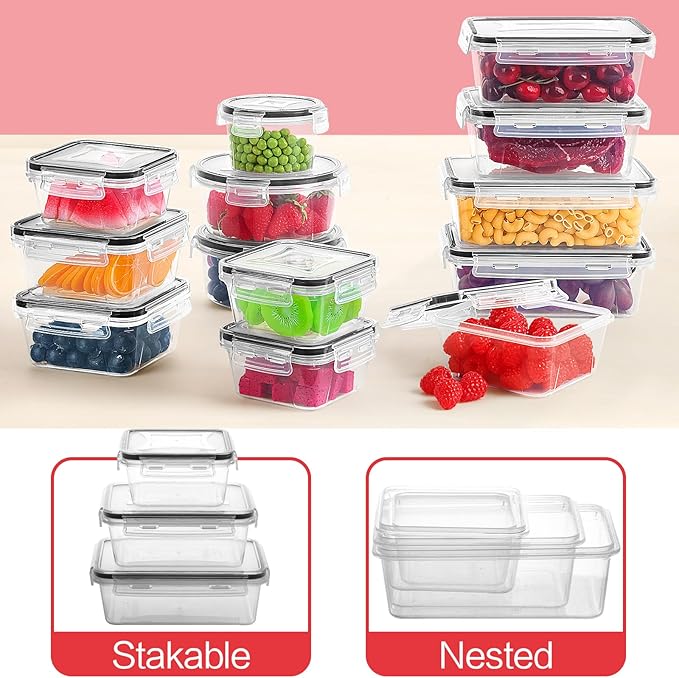 Skroam 36 Pack Food Storage Containers, Plastic BPA-Free Meal Prep Container - Image 4