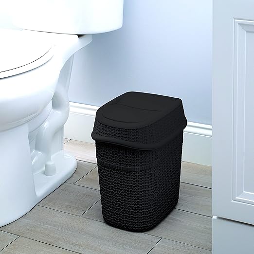 Bath Bliss 2 Pack Sailor Knot Swing Top Waste Bin | Dimensions: 11.22" x 8.27" - Image 6