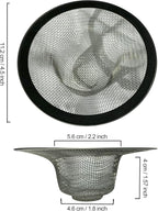 Sink Strainer 2Pcs Stainless Steel Metal Mesh Sink Drain Strainer Large Wide - Image 2