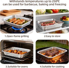 Aluminum Foil Pan with Lids, Heavy Duty Disposable Aluminum Baking Pans - Image 5