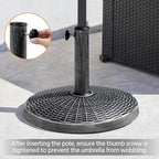 Yaheetech 22 lbs Outdoor Umbrella Base, 18" Round Resin Patio Umbrella Stand, Heavy Duty Market Umbrella Base Stand for Garden & Backyard, Rustic Silver - Image 8