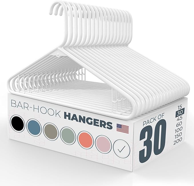 Neaties Plastic Hangers 30 Pack – Made in The USA – 6lb Capacity Standard by NeatiesHangers