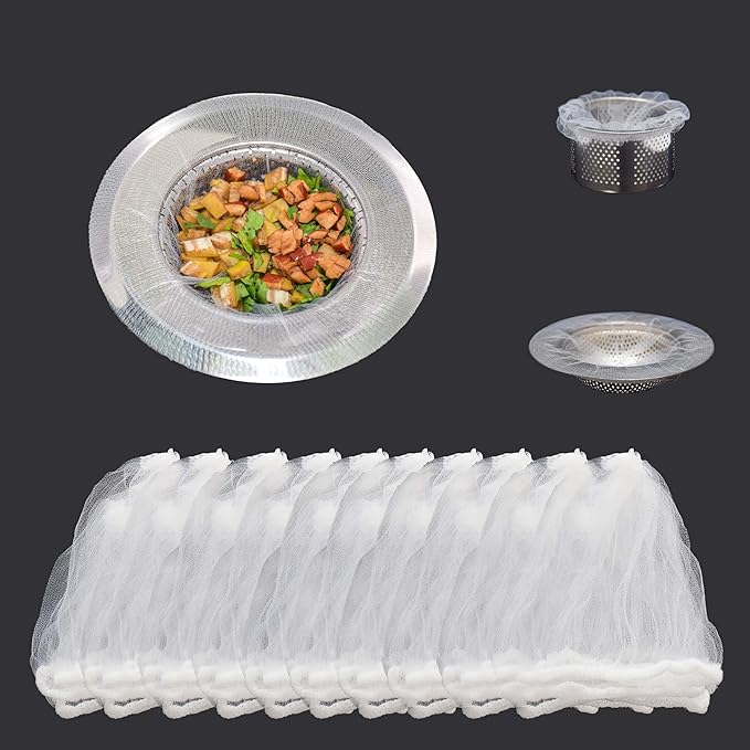 200 PCS Disposable Kitchen Sink Strainer Mesh Bags, Anti Clogging Elastic by Unknown