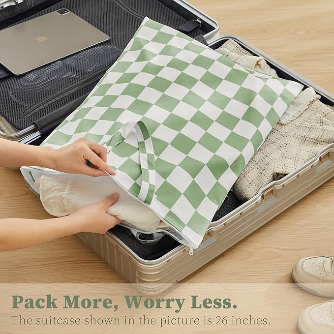 Checkered 2 Pcs Large Travel Laundry Bags - Image 2
