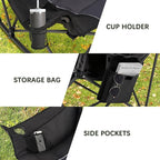 Oversized Rocking Camping Chair with Headrest & Cup Holder - 400lbs Capacity, 600D Oxford Fabric, Easy Fold Portable Outdoor Rocker Chair for Camping, Backyard, Beach, Deep Gray - Image 8