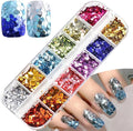 Mermaid Glitter Nail Art Sequins, 12 Colors Hexagon Shape Glitter Flakes Design by VezocimManicureArt