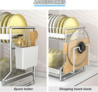 2 Tier Dish Drying Rack Dishes Organizer Rack Double Decker - Image 4
