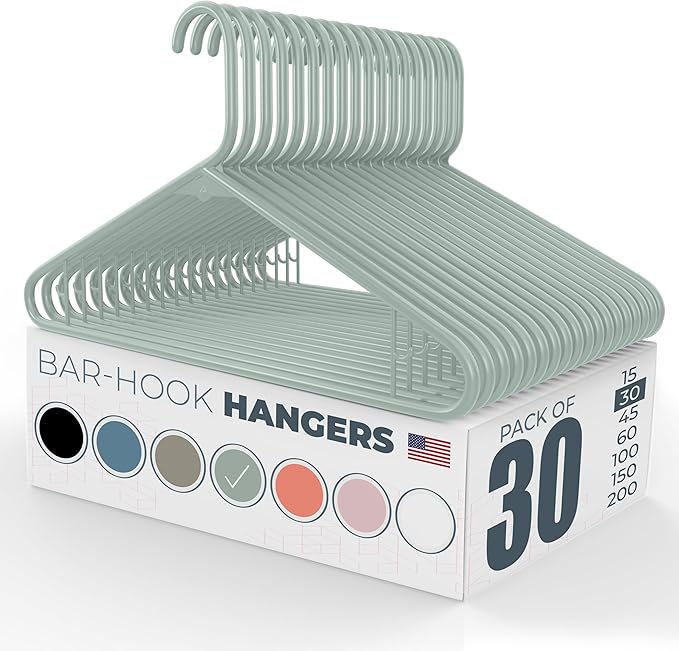 Neaties Plastic Hangers 30 Pack – Made in The USA – 6lb Capacity Standard by NeatiesHangers