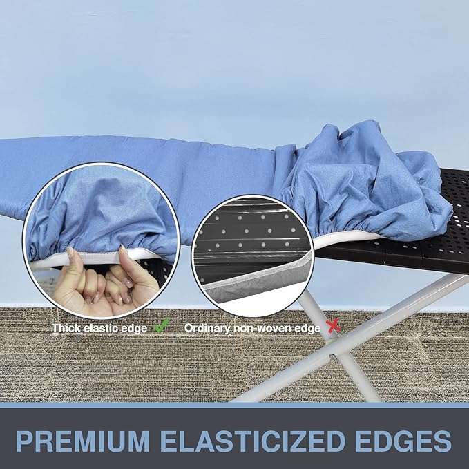 Ironing Board Cover and Pad 18x54, Thick Padding, Elastic Edge, Silicone Coated - Image 3