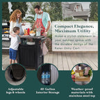 Keter Outdoor Grill Prep Table & Serving Cart, Stainless Steel Top, Unity, 40 Gal, Brown - Portable Bar Table and Cooking Accessory for Pool, Patio, Lawn, and Backyard - Image 3