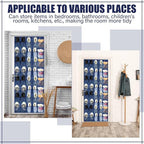 Windyun 40 Large Over the Door Hanging Shoe Organizer Navy Blue Mesh Pockets - Image 6