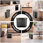 Bathroom Trash Can with Lid 3.1 Gallon Narrow Trash Can Small Plastic Trash Bin - Image 5