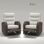LayinSun Oversized Wicker Outdoor Swivel Glider Recliner with Adjustable Backrest & Footrest, Patio Reclining Lounge Chair - Set of 2 - Image 8