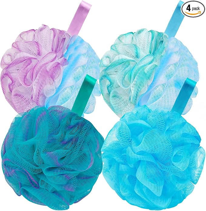 Bath Loofah Shower Sponge Body Back Scrubber Soft Mesh Shower Puffs Exfoliating by BCKENEY