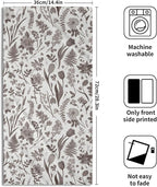 Spring Floral Hand Towels for Bathroom Set of 2 Dark Brown White Flower Leaves - Image 2