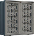 Indoor Outdoor Storage Cabinet Waterproof with Shelf,Plastic Storage Sheds Outdoor Cabinets for Patio/Garden/Backyard, Size 34.3''L*15''W*36.2''H（Gray） by Mrosaa
