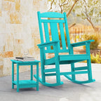 LUE BONA Rocking Chair Outdoor, Weather Resistant HDPS Plastic Rocker Chairs, 350lb Heavy Duty, Oversized Porch Rocker for Adult, High Back Smooth Rocking Chairs for Outdoor & Indoor, Aruba Blue - Image 7