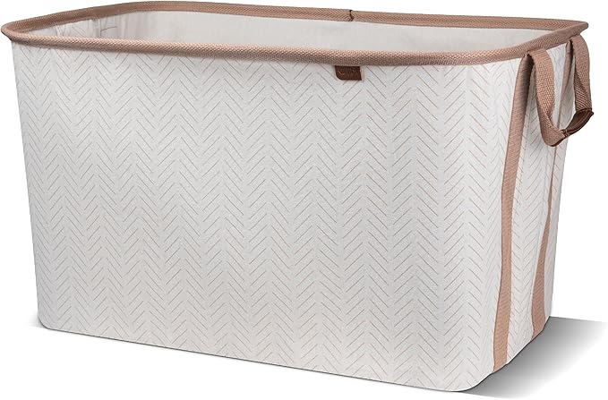 CleverMade Collapsible Laundry Basket LUXE 2 Pack – 60 L Foldable Cotton Blend - Image 8