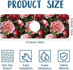 Blooming Peony Kitchen Sink Splash Guard Faucet Mat Pink Peony Flowers Super - Image 2