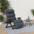 Best Choice Products Oversized Zero Gravity Chair, Folding Outdoor Patio Recliner, XL Anti Gravity Lounger w/Removable Cushion, Cup Holder, Side Tray, 350lb Capacity - Graphite Blue - Image 2