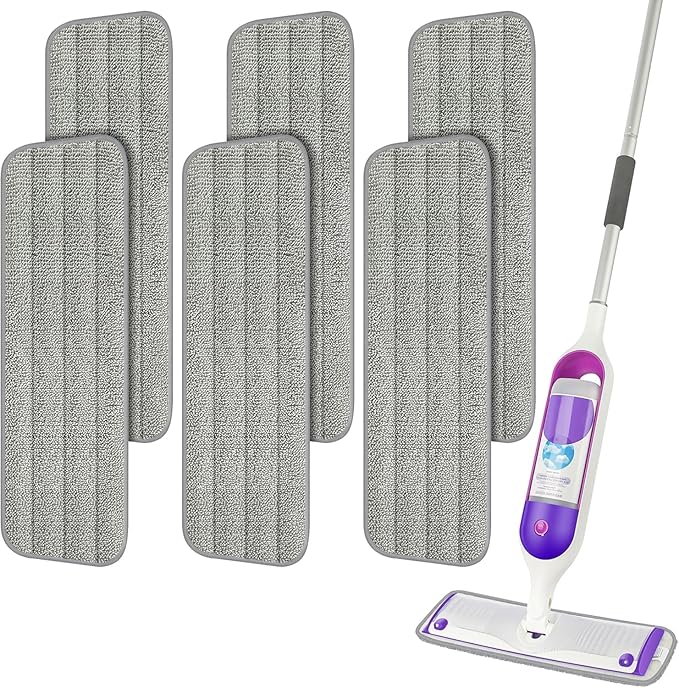 6 Pack Reusable Mop Pads Compatible by ILAVCOOL