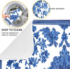 Blue White Porcelain Floral Dish Drying Mat - Image 2