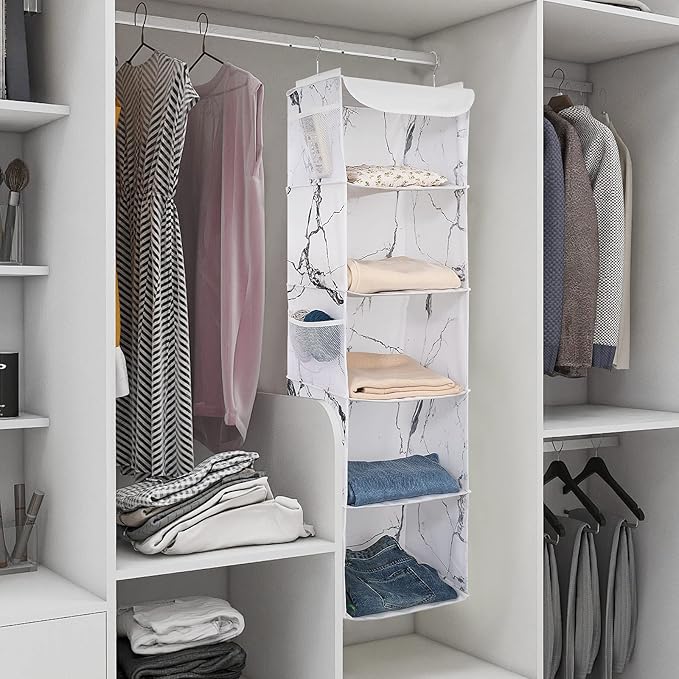 5 Shelves Hanging Closet Organizer, 2 Pack Hanging Storage - Image 4