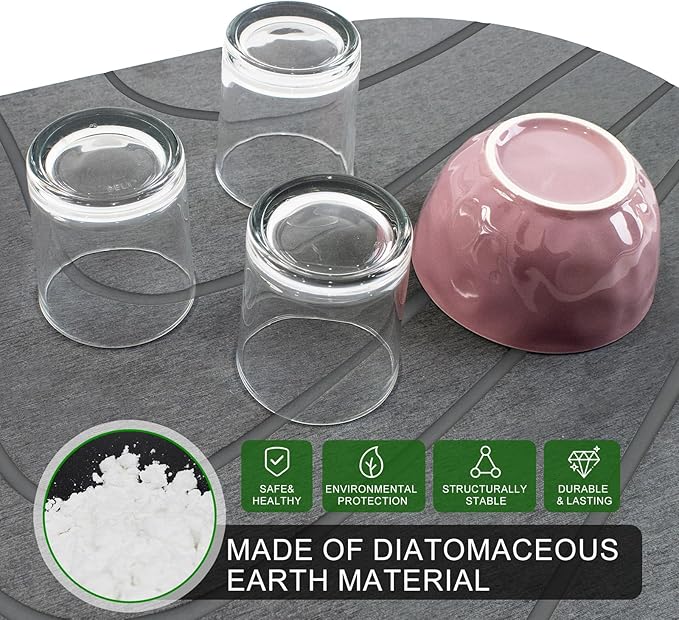 Large Stone Drying Mat for Kitchen Counter of 1 Pack, Double-sided Diatomaceous - Image 3