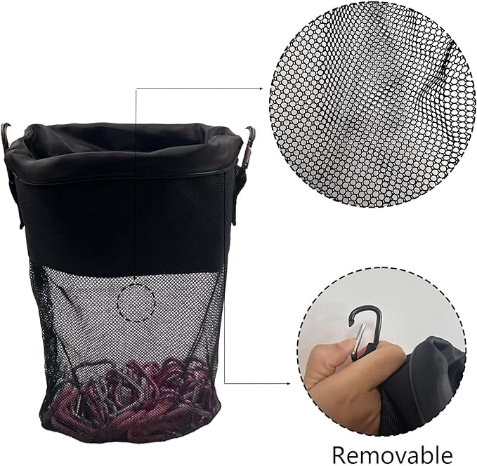 Mesh Clothespin Bag with Drawstring, Hanging Laundry Pin Storage Organizer - Image 4