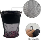 Mesh Clothespin Bag with Drawstring, Hanging Laundry Pin Storage Organizer - Image 4