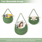 3 Tier Hanging Fruit Baskets for Kitchen, Boho Cotton Rope Handwoven Vegetable - Image 5