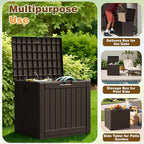 Flamaker Resin Deck Box 40 Gallon Waterproof Outdoor Indoor Storage Box Imitation Wood Resin for Patio Furniture Garden Tools and Pool (Deep Brown) - Image 5