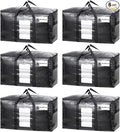 TAILI Extra Large Moving Bags, 6 Pack Black Heavy Duty Totes by TAILI