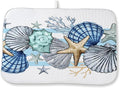 Nautical Coastal Starfish Dish Drying Mats 18x24 Inch Beach Coral Shell Blue by GOLIANDA