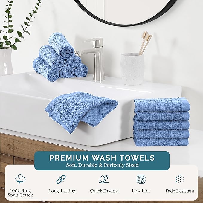 Casa Platino Blue Wash Cloths - Image 2