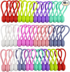 Motiloo 8 Colors-48 Pack Reusable Magnetic Cable Ties Silicone Magnetic Cable by Motiloo