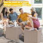32 Gallon Outdoor Storage Box - Deck Box Container for Patio, Pool, and Garden-Waterproof and UV Resistant Resin,Lockable (Grey) - Image 3