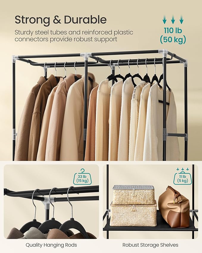 SONGMICS Portable Closet, Wardrobe Closet Organizer - Image 3