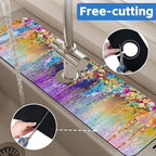 Abstract Watercolor Flowers Dish Drying Mat - Image 7