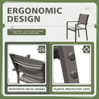 Flamaker Patio Chairs Textilene Outdoor Chairs Set of 6 Stackable Dining Chair for Backyard, Deck, Poolside (Grey) - Image 4